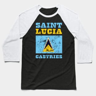 Flag of Saint Lucia Baseball T-Shirt